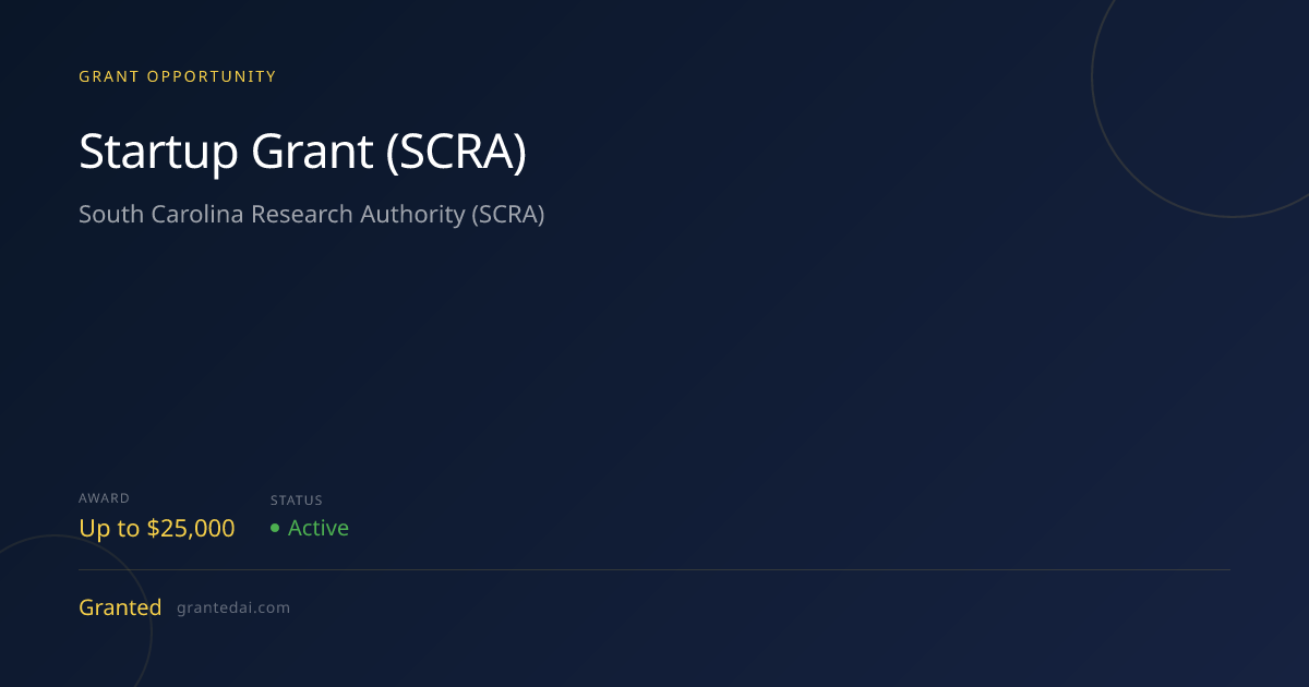 Startup Grant (SCRA) (2026) | Granted AI