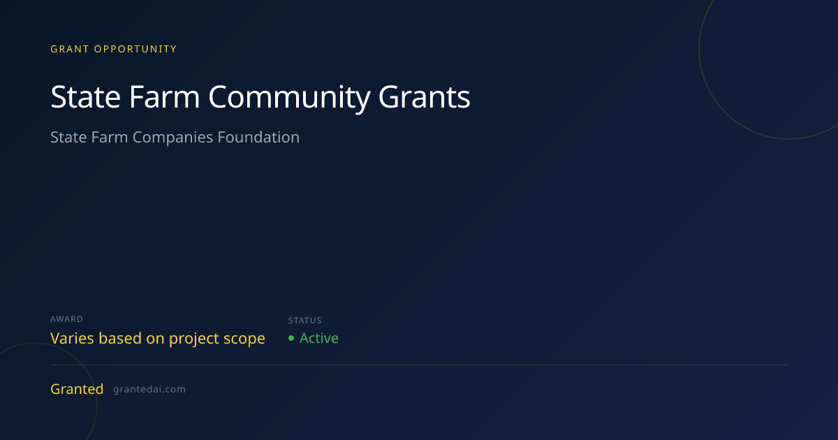 State Farm Community Grants (2026) | Granted AI