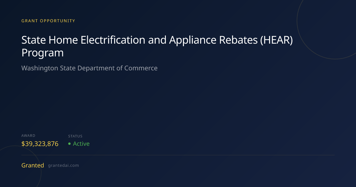 State Home Electrification and Appliance Rebates (HEAR) Program (2026 ...