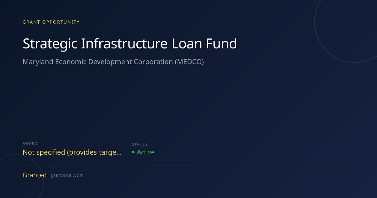 Strategic Infrastructure Loan Fund (2026) | Granted AI