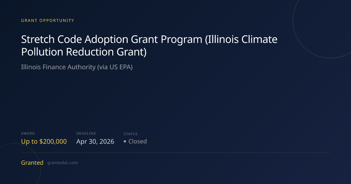 Stretch Code Adoption Grant Program (Illinois Climate Pollution ...