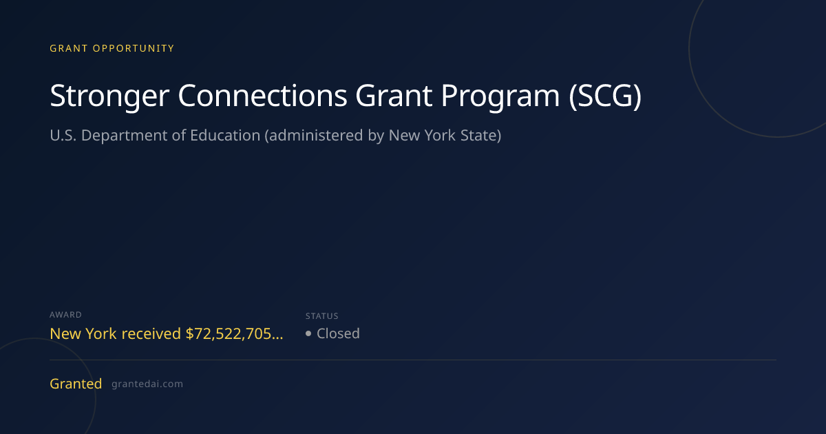 Stronger Connections Grant Program (SCG) (2026) | Granted AI