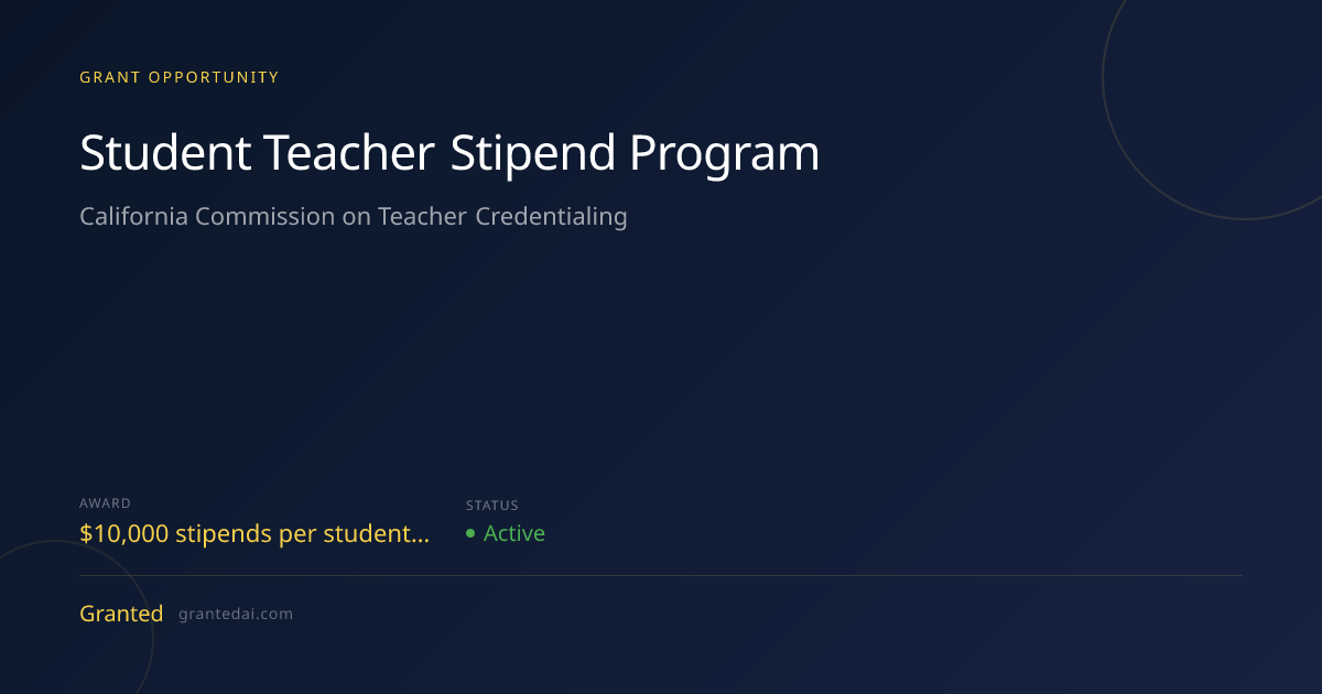 Student Teacher Stipend Program (2026) | Granted AI