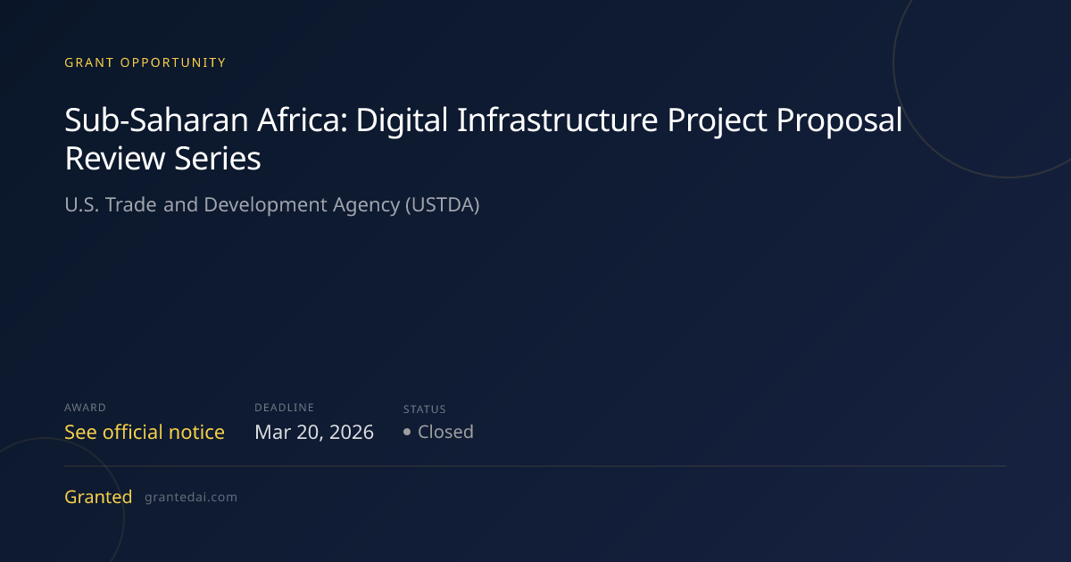 Sub‑Saharan Africa: Digital Infrastructure Project Proposal Review ...