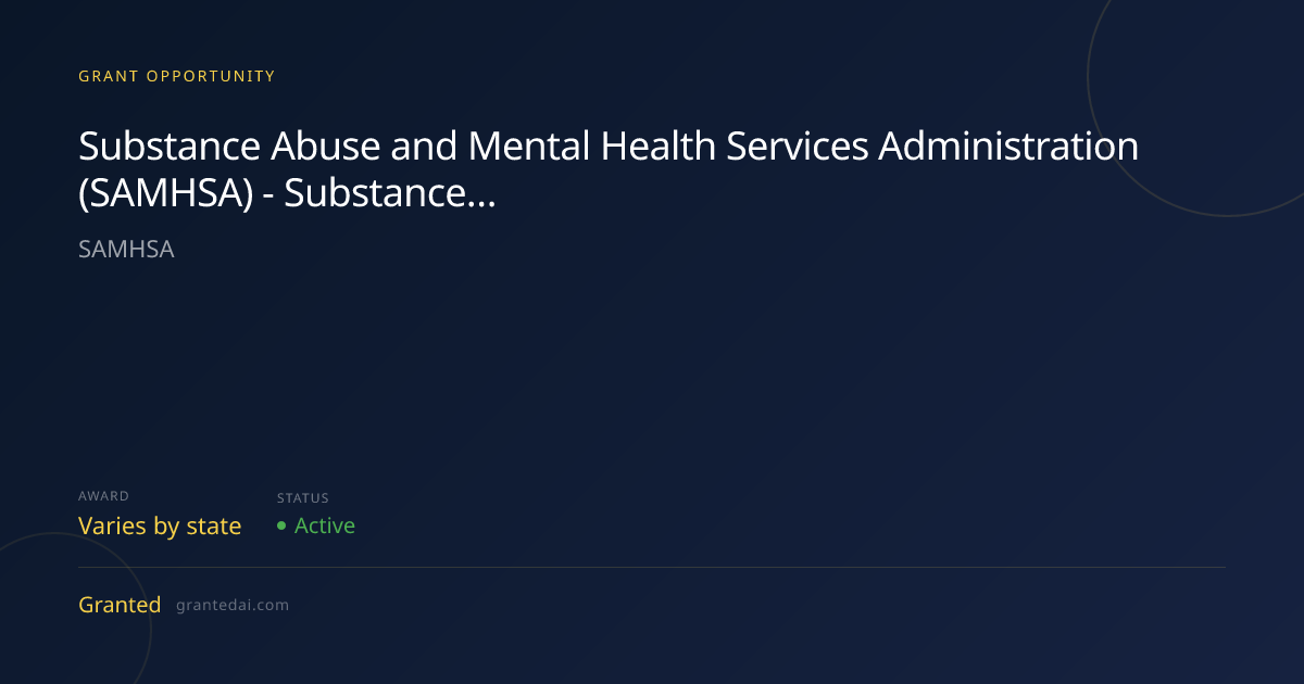 Substance Abuse and Mental Health Services Administration (SAMHSA ...