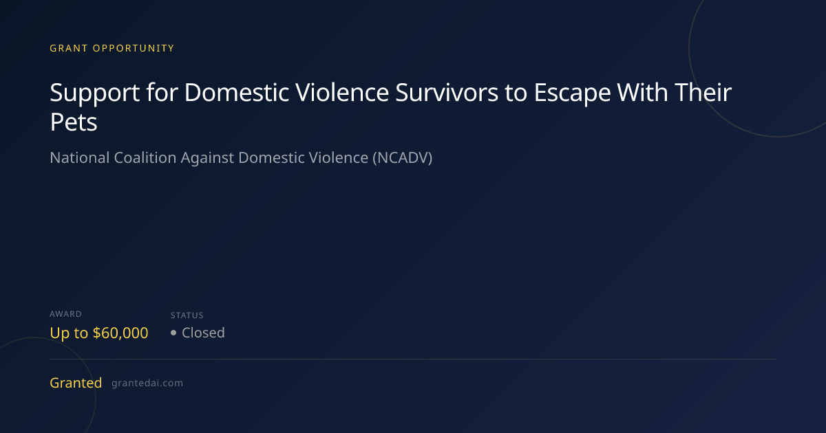 Support for Domestic Violence Survivors to Escape With Their Pets (2026 ...
