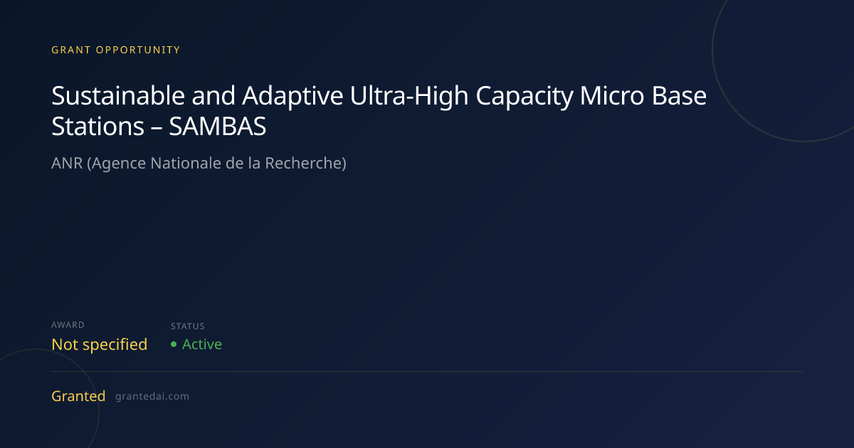 Sustainable and Adaptive Ultra-High Capacity Micro Base Stations ...