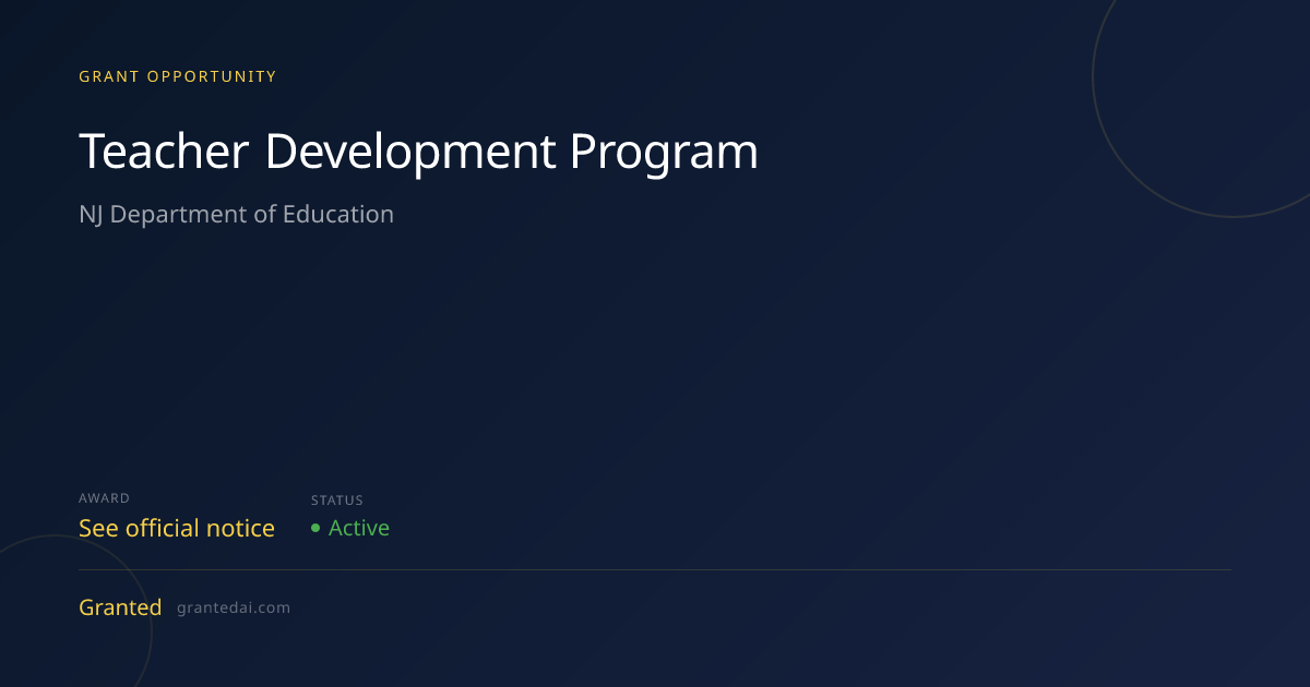 Teacher Development Program (2026) | Granted AI