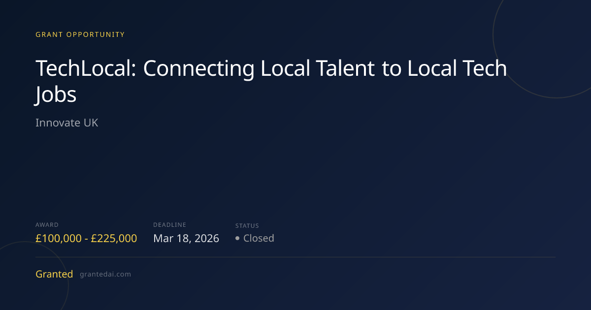 TechLocal: Connecting Local Talent to Local Tech Jobs (2026) | Granted AI