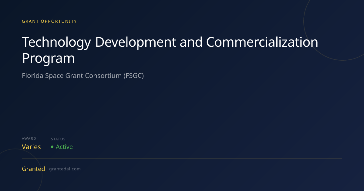 Technology Development and Commercialization Program (2026) | Granted AI