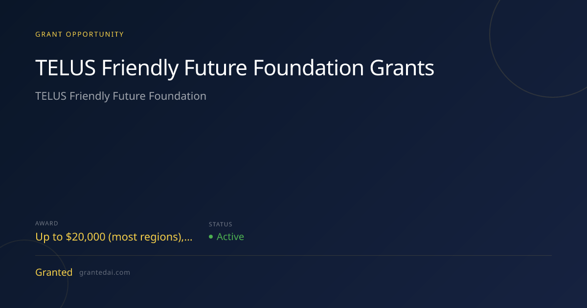 TELUS Friendly Future Foundation Grants (2026) | Granted AI