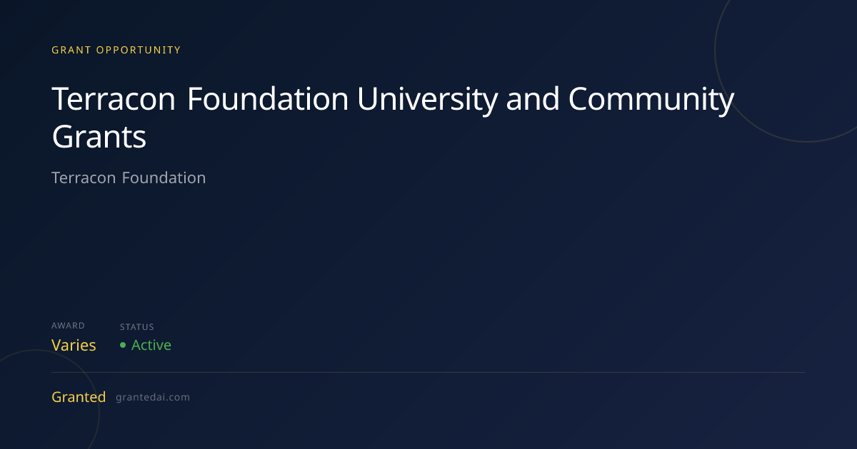 Terracon Foundation University and Community Grants (2026) | Granted AI