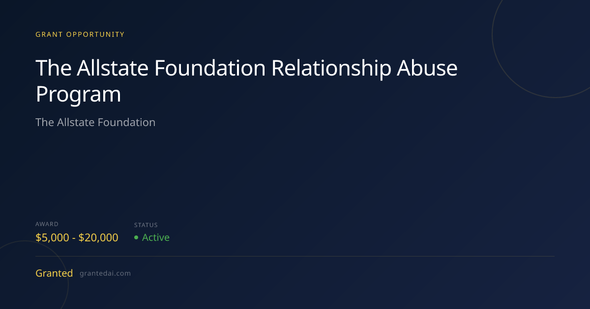 The Allstate Foundation Relationship Abuse Program (2026) | Granted AI