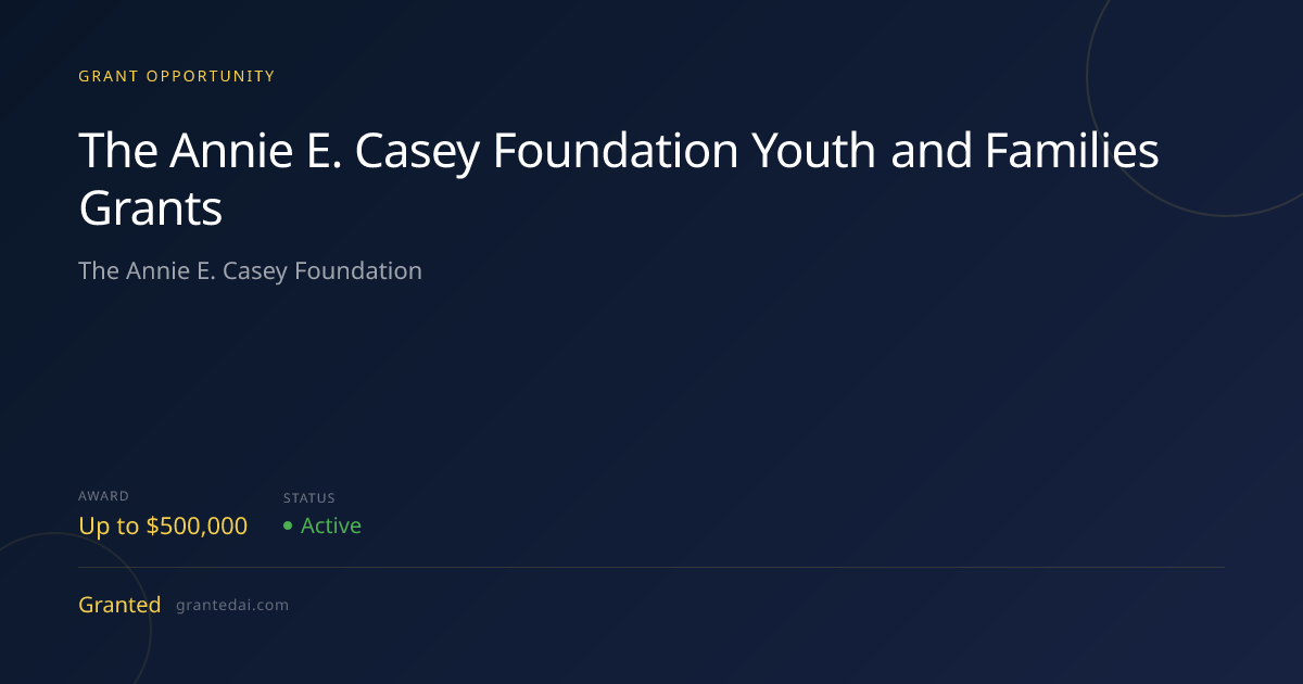 The Annie E. Casey Foundation Youth and Families Grants (2026) | Granted AI