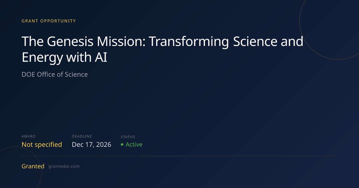 The Genesis Mission: Transforming Science and Energy with AI (2026 ...