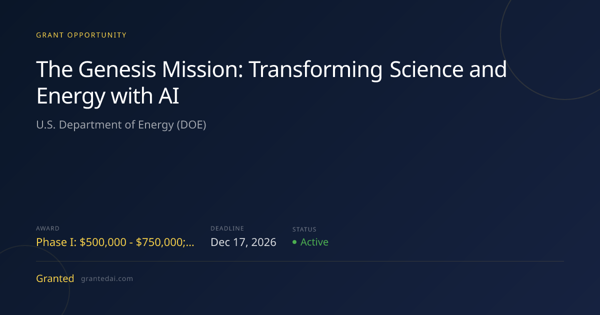 The Genesis Mission: Transforming Science and Energy with AI (2026 ...
