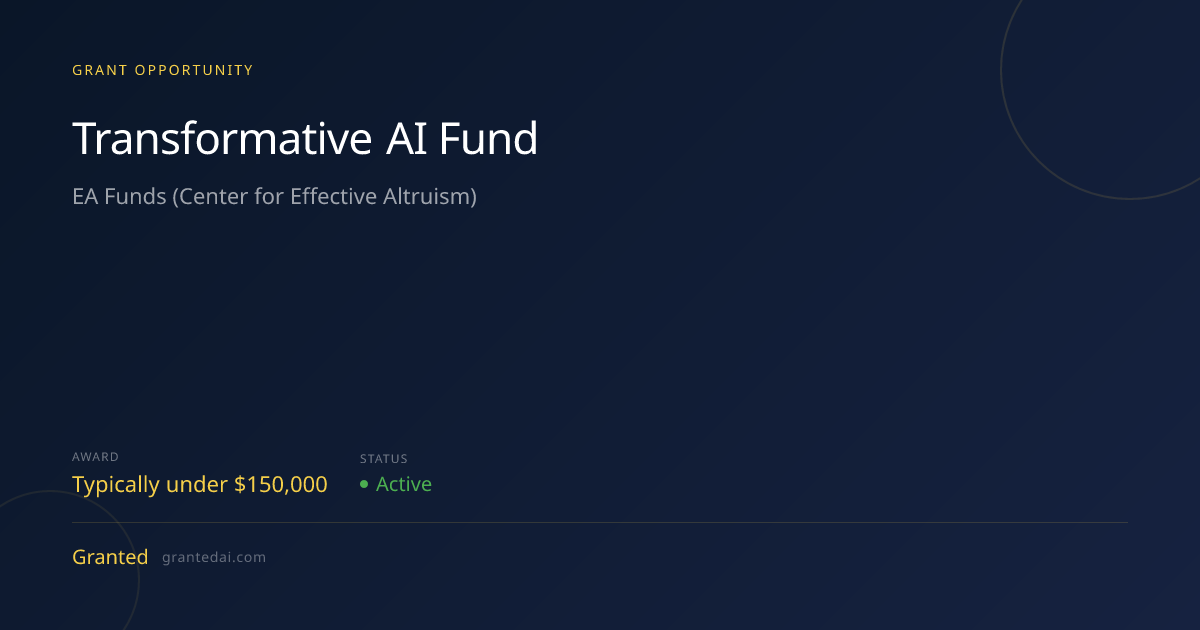 Transformative AI Fund (2026) | Granted AI