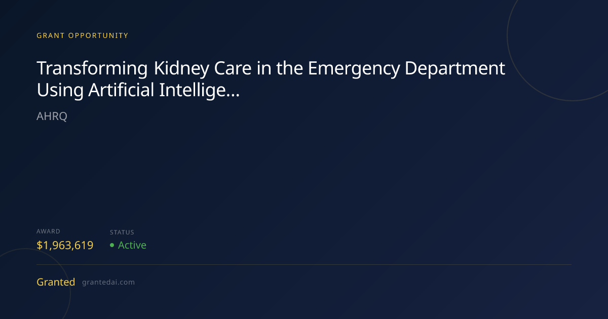 Transforming Kidney Care in the Emergency Department Using Artificial ...