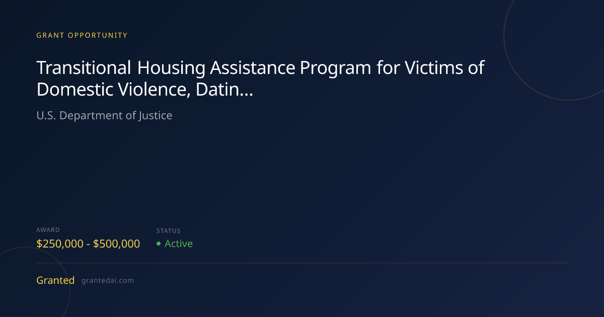 Transitional Housing Assistance Program for Victims of Domestic ...