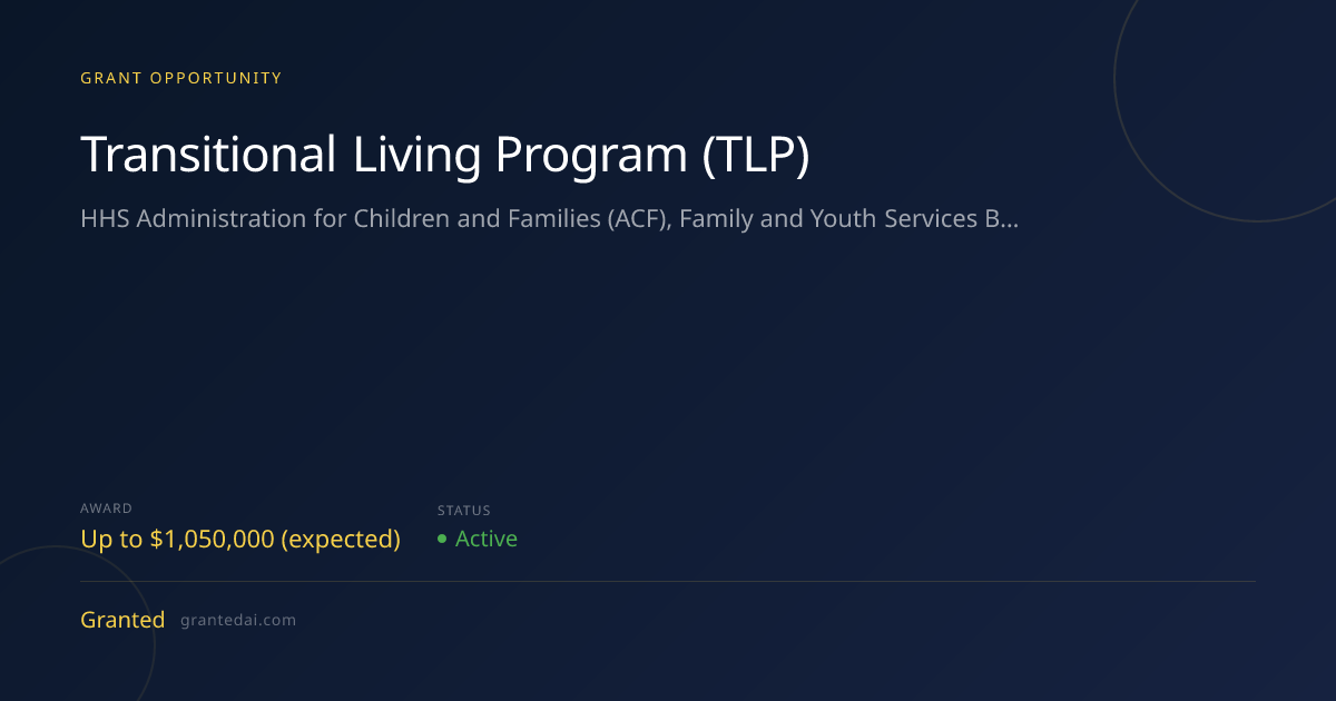 Transitional Living Program (TLP) (2026) | Granted AI