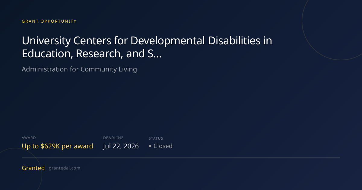 University Centers for Developmental Disabilities in Education ...
