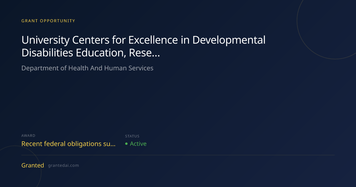 University Centers for Excellence in Developmental Disabilities ...