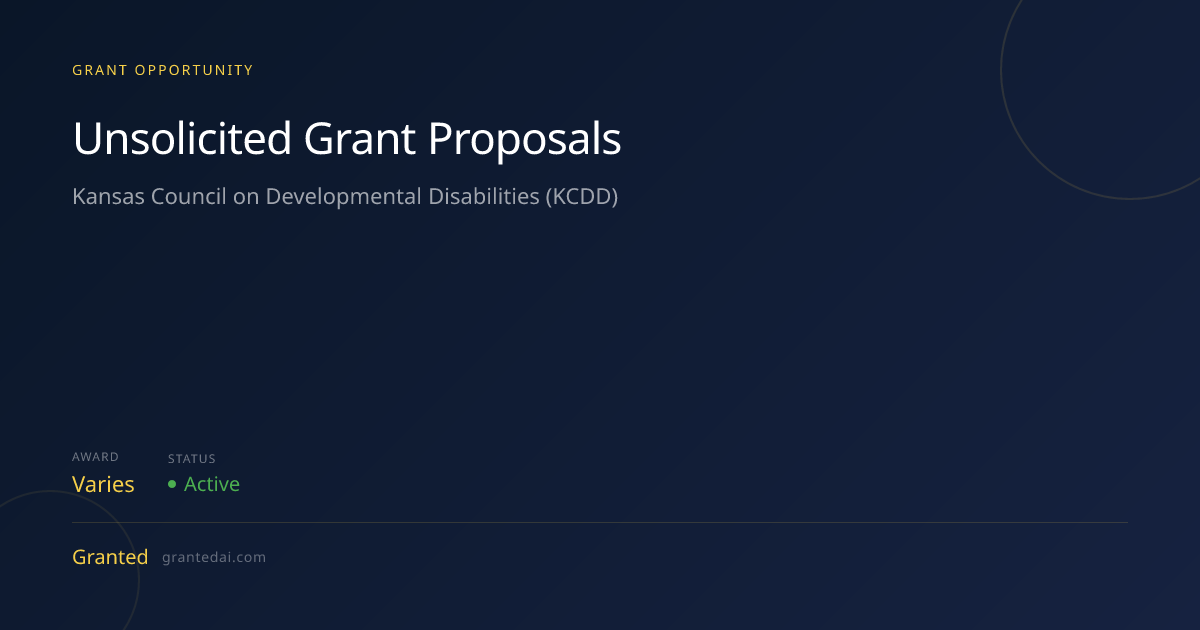 Unsolicited Grant Proposals (2026) | Granted AI