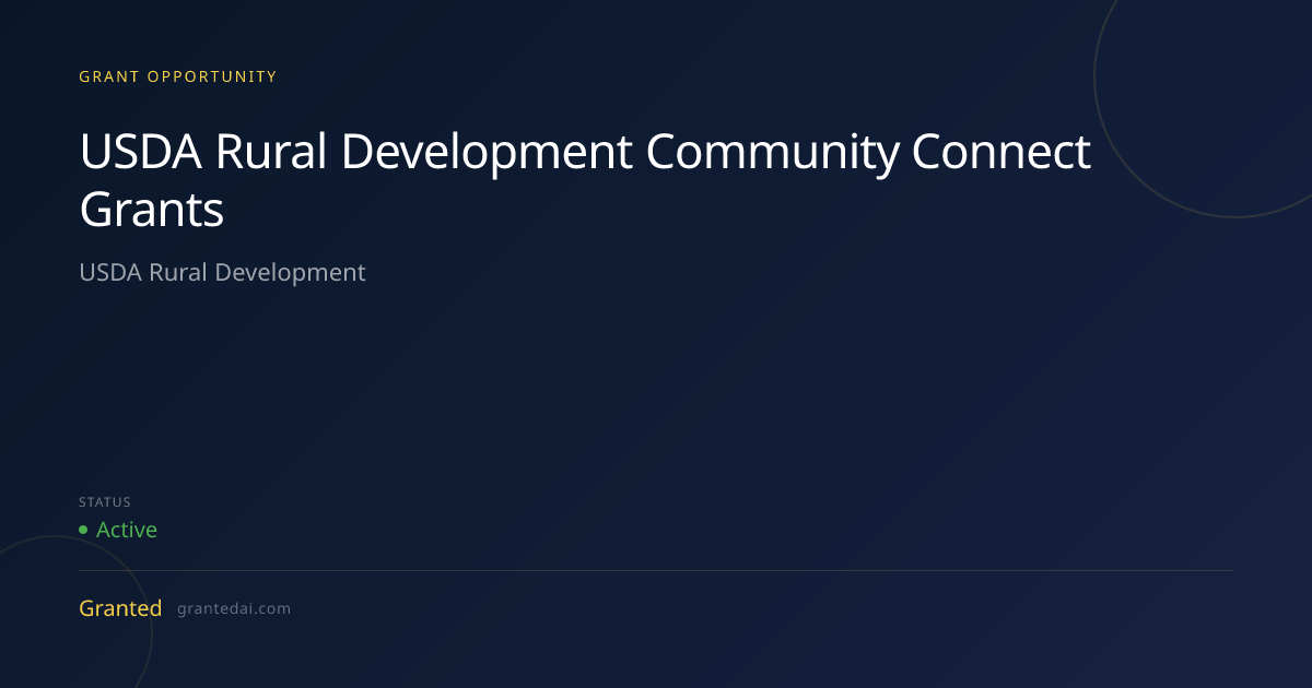 USDA Rural Development Community Connect Grants (2026) | Granted AI