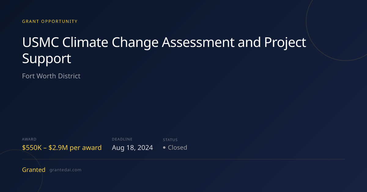 USMC Climate Change Assessment and Project Support (2024) | Granted AI