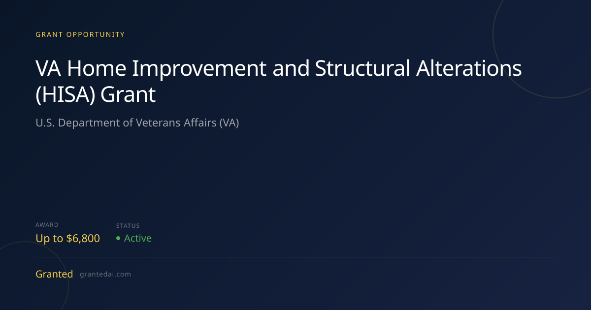 VA Home Improvement and Structural Alterations (HISA) Grant (2026 ...