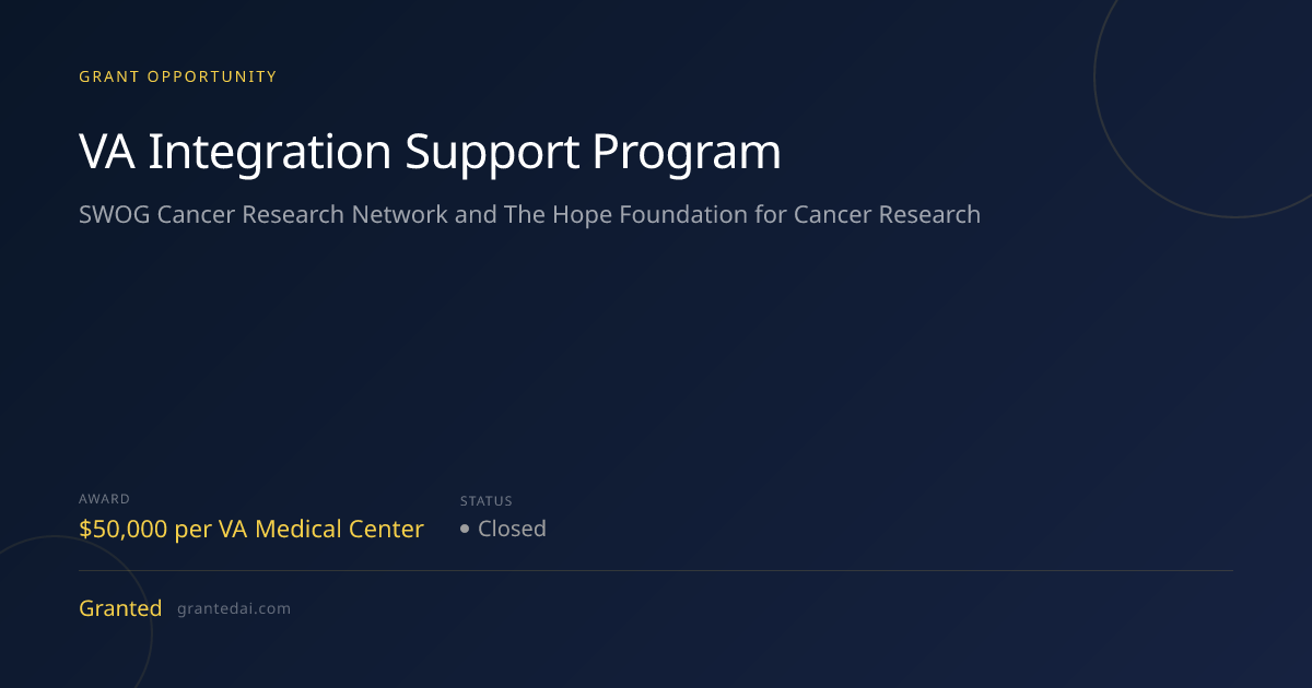 VA Integration Support Program (2026) | Granted AI