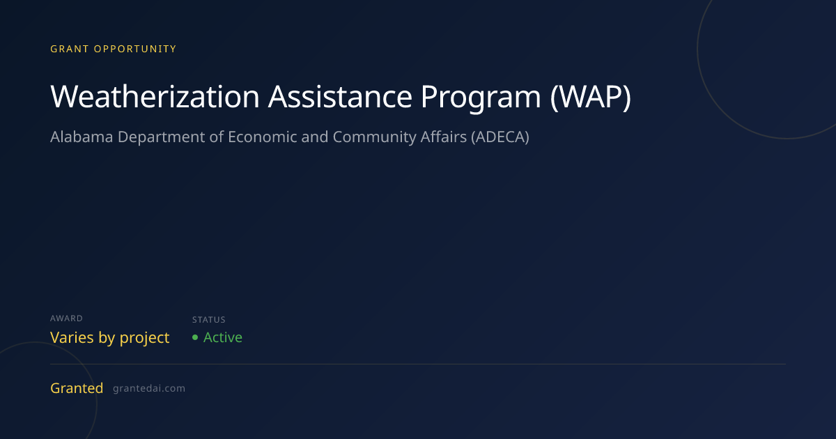 Weatherization Assistance Program (WAP) (2026) | Granted AI