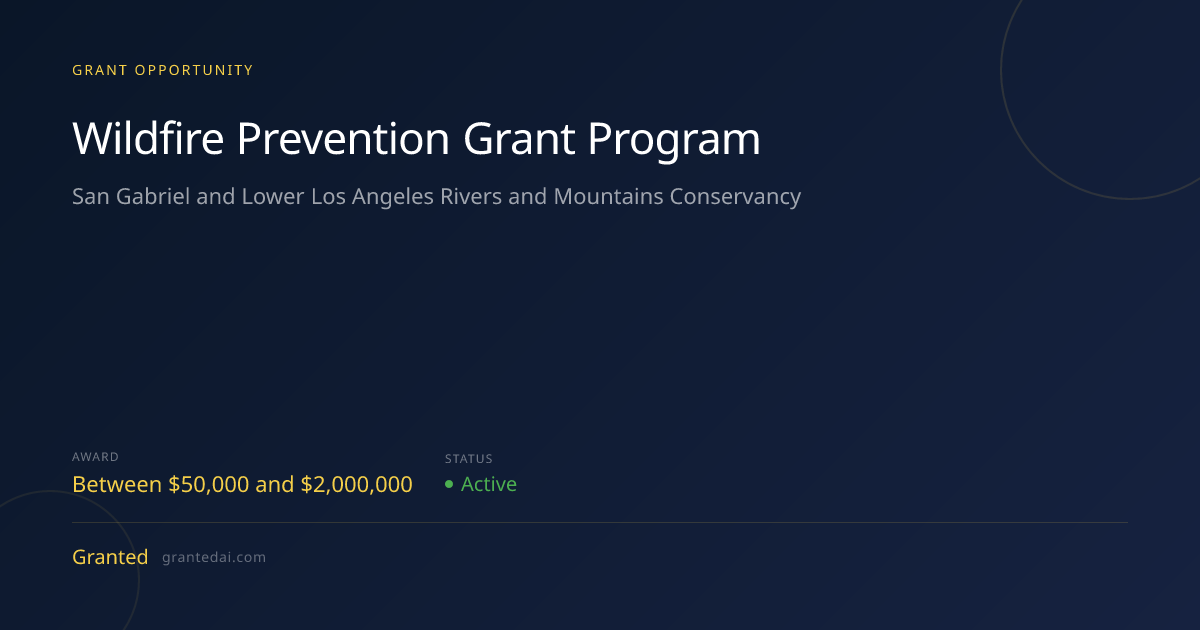 Wildfire Prevention Grant Program (2026) | Granted AI