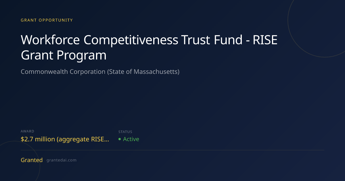 Workforce Competitiveness Trust Fund - RISE Grant Program (2026 ...