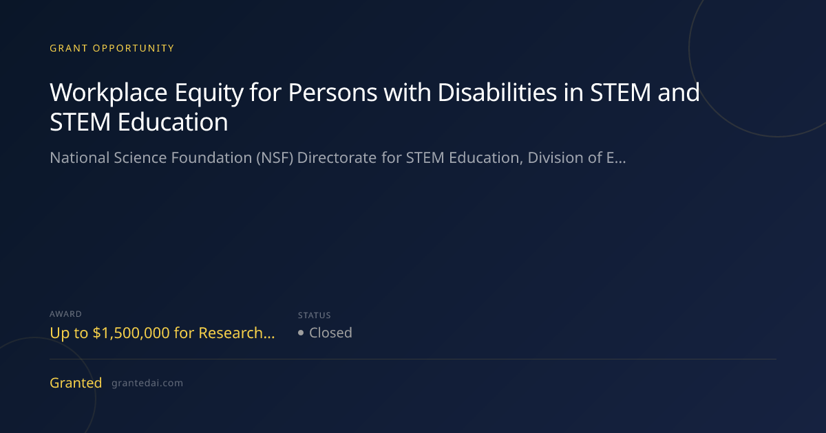 Workplace Equity for Persons with Disabilities in STEM and STEM ...