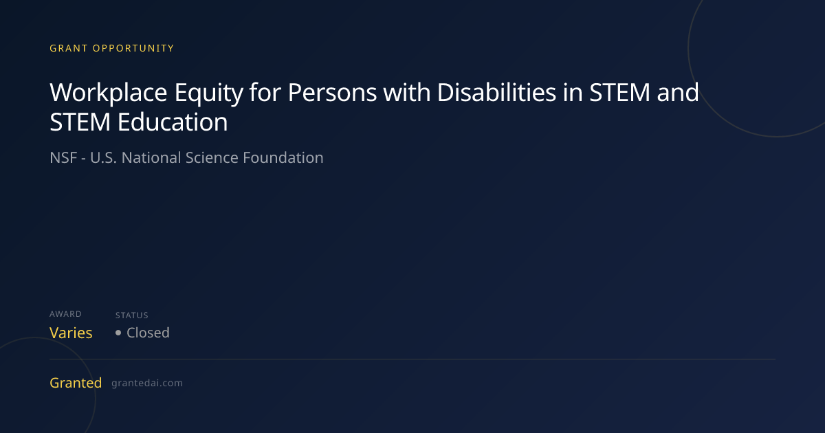 Workplace Equity for Persons with Disabilities in STEM and STEM ...