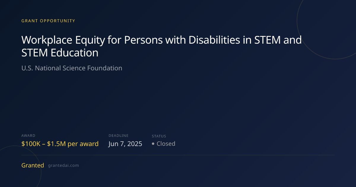 Workplace Equity for Persons with Disabilities in STEM and STEM ...