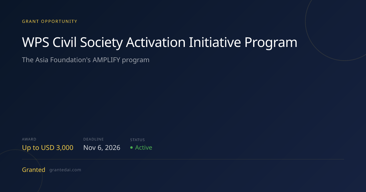 Grant Opportunity — Granted