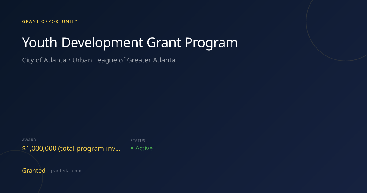 Youth Development Grant Program (2026) | Granted AI